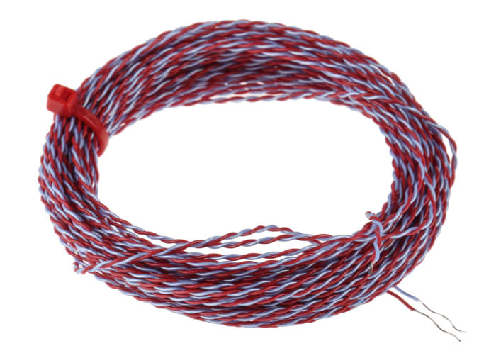 RS PRO Type T Exposed Junction Thermocouple 10m Length, 1/0.3mm Diameter → +250°C