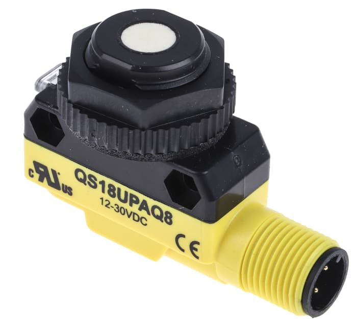 QS18UPAQ8 Banner Banner Ultrasonic Block Proximity Sensor, M18, 500 mm Detection PNP NO, 12 →