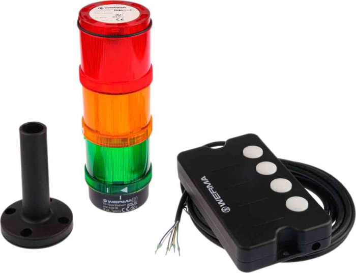 Kit lumineux Andon à LED Feu Flash, Fixe, Vert, rouge, jaune, série KombiSIGN 72, 24 V c.c., 90→250 V c.a.