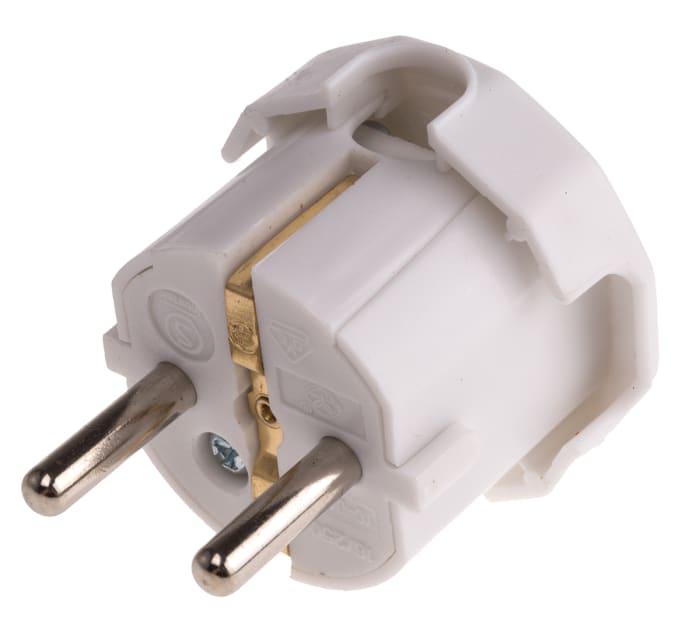 Síťová zástrčka barva Bílá, formát pólů: 2P+E, 16A Zástrčka SRN Typ F – německá Schuko, 250 V 0
