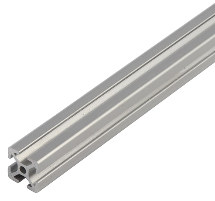 RS PRO Silver Aluminium Profile Strut, 20 x 20 mm, 5mm Groove, 1000mm Length