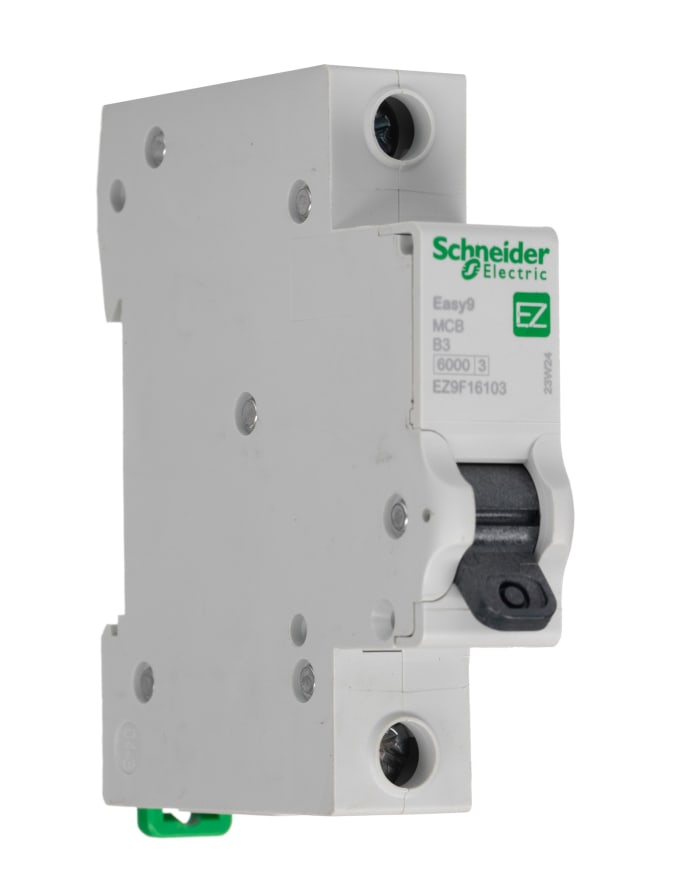 Schneider Electric Easy 9 EZ9 MCB, 1P, 3A Curve B, 230V AC, 6 kA Breaking Capacity