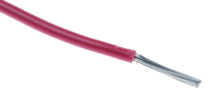 RS PRO Red 0.34mm² Hook Up Wire, 22 AWG, 7/0.25 mm, 250m, PVC Insulation