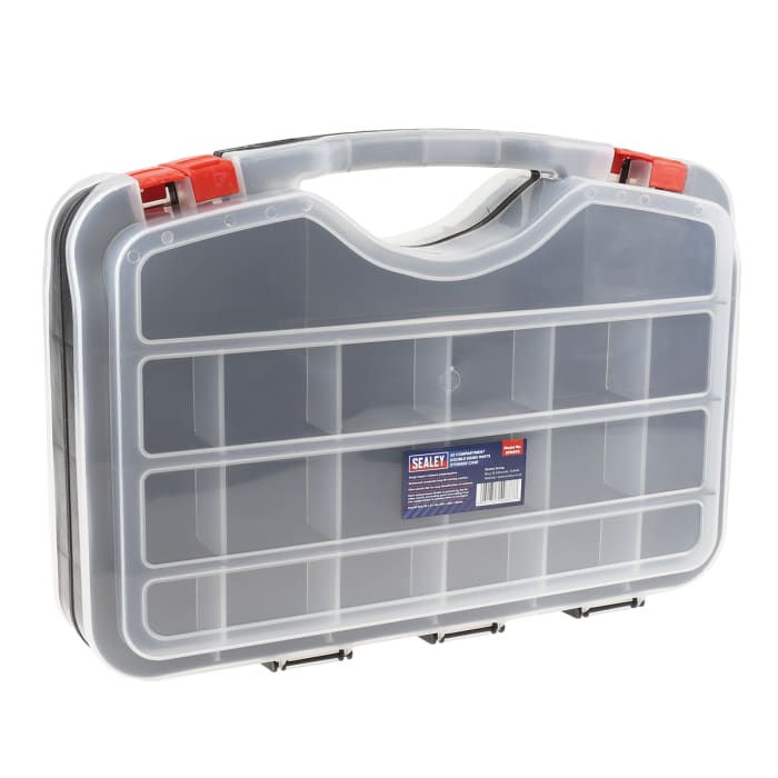 Boite compartimentée RS PRO, 42 Compartiments, Plastique, 95mm x 420mm x 300mm