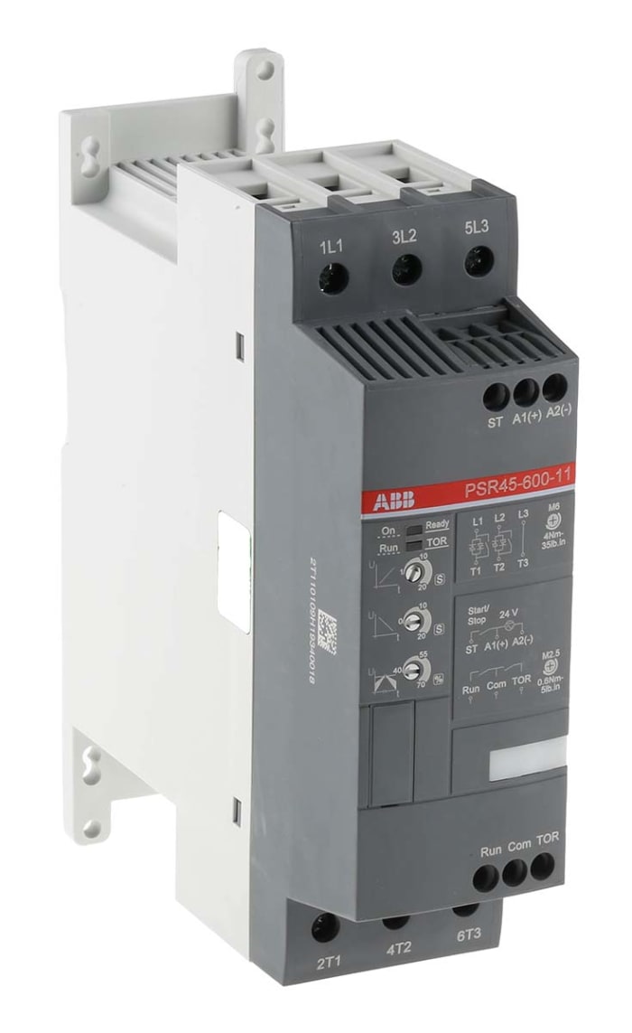 Startér pro plynulý rozběh, řada: PSR 30 kW Ruční 45 A 208 → 600 V AC 3fázový IP10, rozsah: PSR