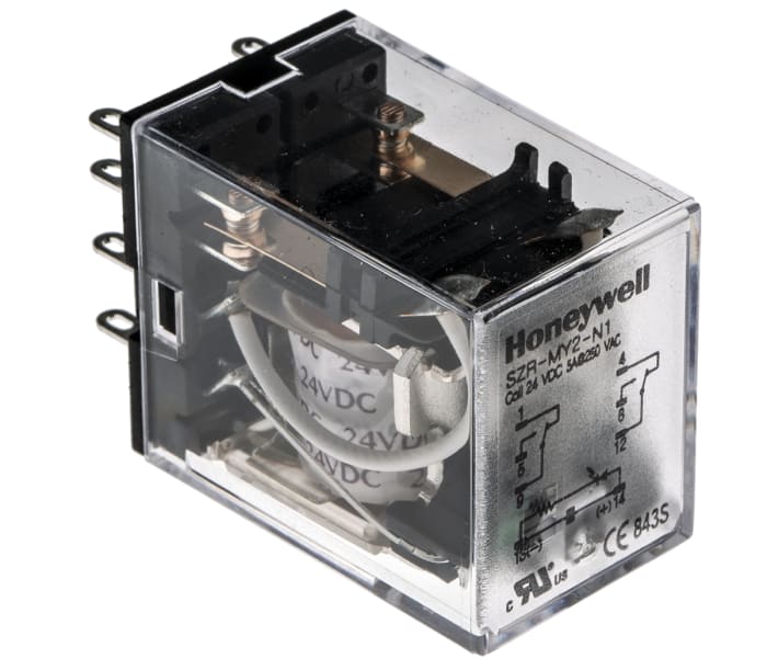 Honeywell Plug In Power Relay, 24V dc Coil, 5A Switching Current, DPDT