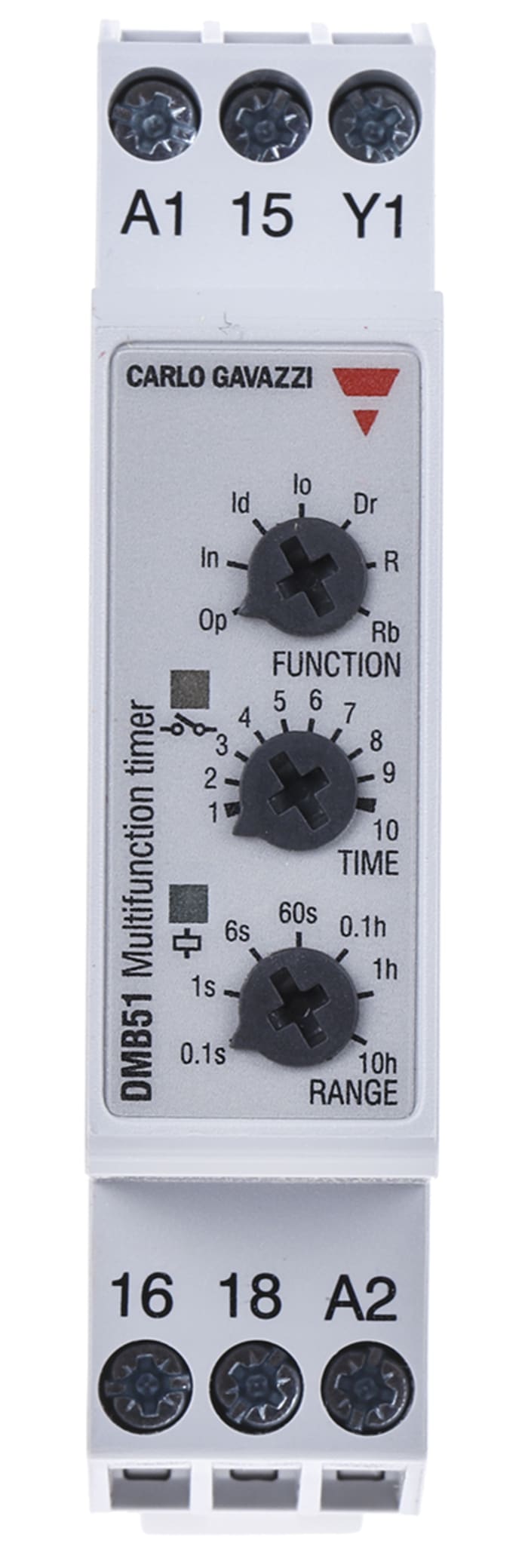 Carlo Gavazzi DIN Rail Mount Timer Relay, 12 → 240V ac/dc, 2-Contact, 0.1 s → 100h, SPDT