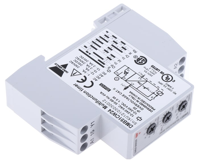 DMB51CW24 Carlo Gavazzi Carlo Gavazzi DIN Rail Mount Timer Relay, 12