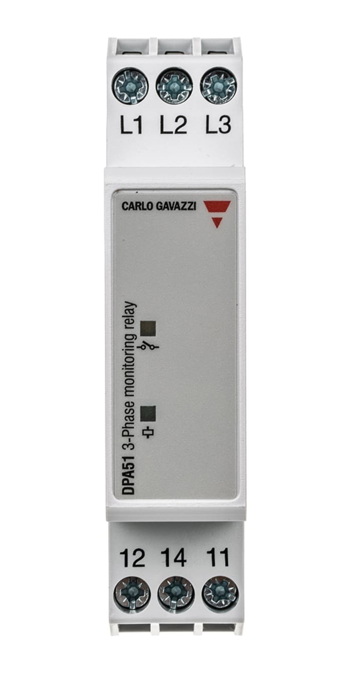 DPA51CM44 Carlo Gavazzi Carlo Gavazzi Phase Monitoring Relay, 3 Phase, SPDT, 177 → 550V ac
