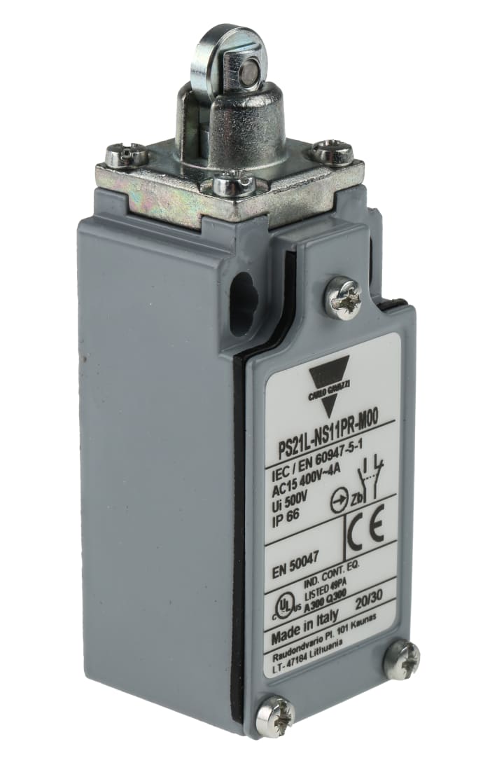 Interruptor Límite Carlo Gavazzi PS21M-US11PR-M00 | Pistón Con Rodillo 1na1nc Cuerpo Metalico M20