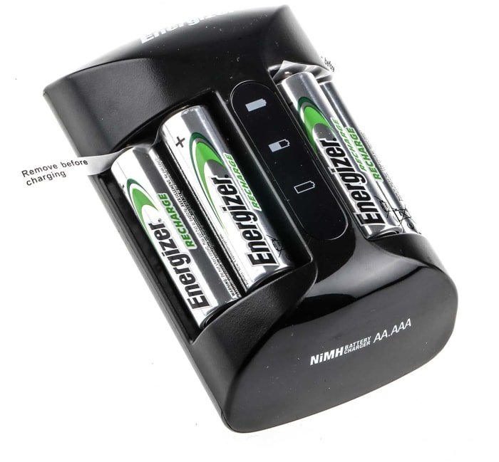 7638900398373 Energizer | Energizer Recharge® Charger Battery Charger For NiMH AA, AAA with plug, Batteries Included 860-2825 | RS Components