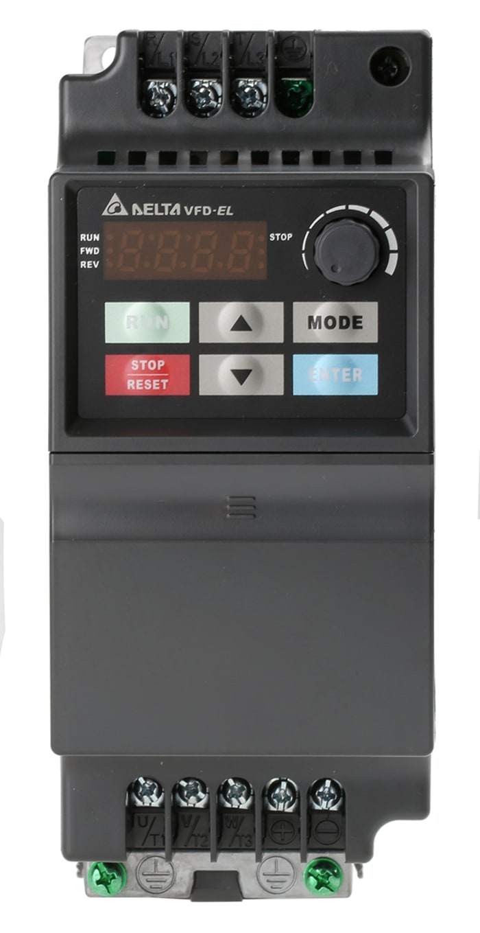 Delta Electronics Inverter Drive, 1.5 kW, 3 Phase, 400 V ac, 4.3 A, VFD-EL Series