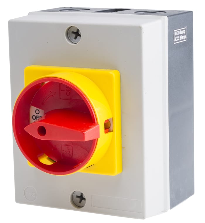 Interruptor seccionador, 3P, Corriente 40A, Potencia 18,5kW, IP65