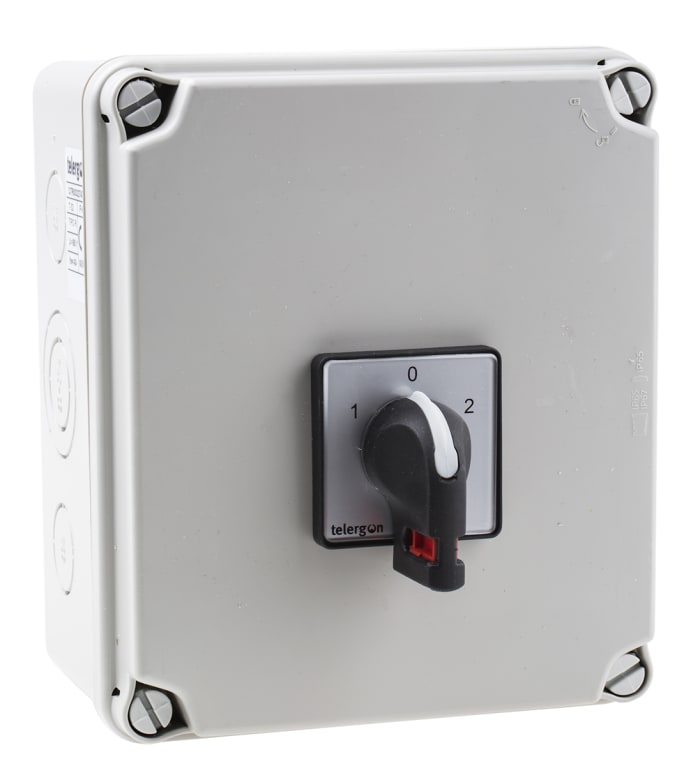 RS PRO 2P Pole Isolator Switch - 40A Maximum Current, 18.5kW Power Rating, IP65