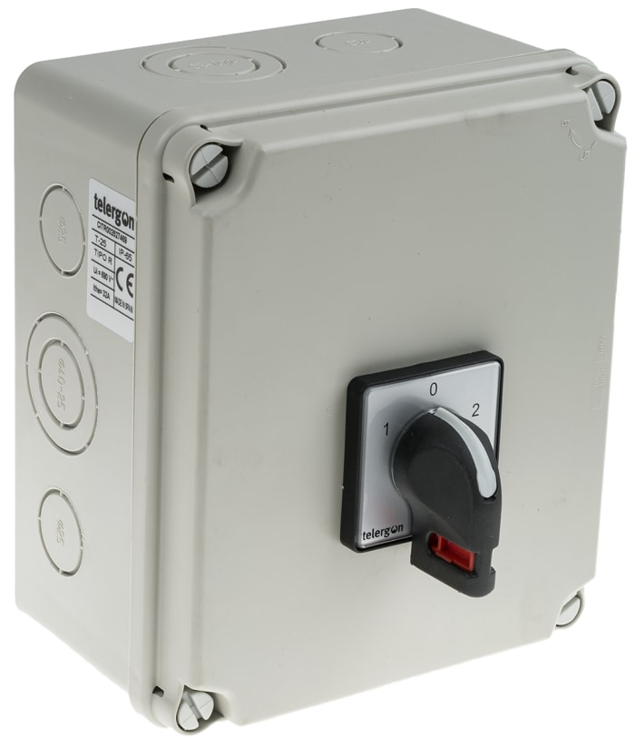 Boxed Changeover Switch IP65 2 pole 32A