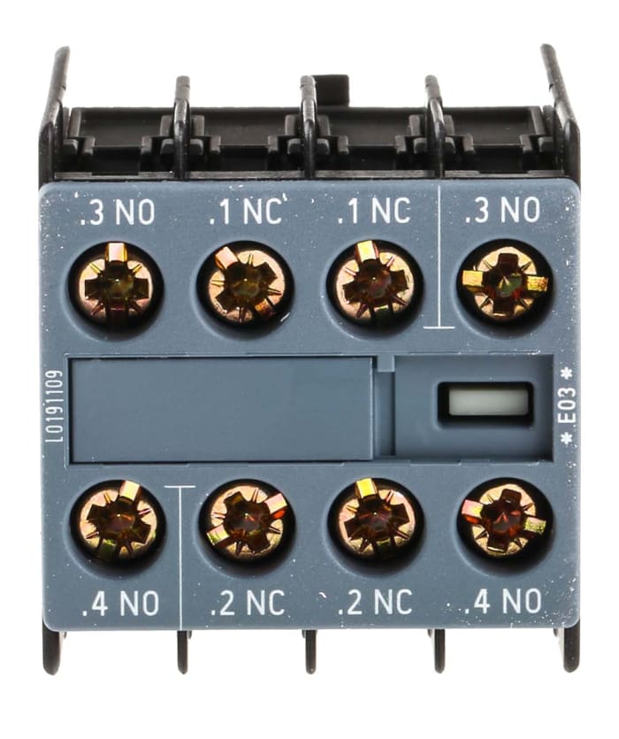 Siemens Auxiliary Contact, 4 Contact, 2NO + 2NC, Snap-On, Sirius Innovation 3RH2