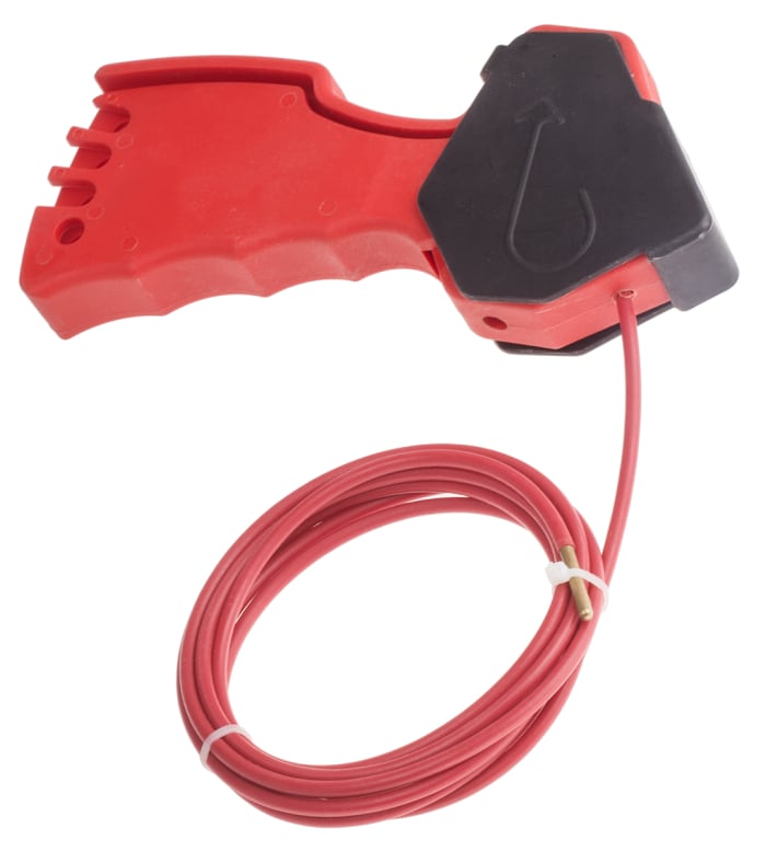 RS PRO Black, Red 6-Lock ABS, Nylon, Steel Squeezer Multipurpose Cable Lockout, 8mm Shackle