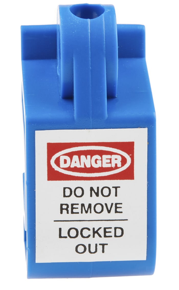 RS PRO Blue 1-Lock ABS Universal Miniature Circuit Breaker Lockout, 8mm Shackle, 10mm Attachment