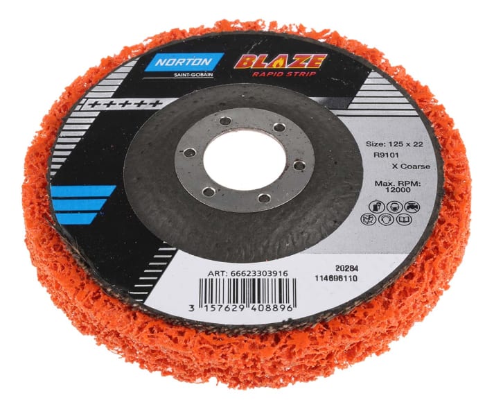 66623303916 Norton Norton Ceramic Sanding Disc, 125mm, Coarse Grade