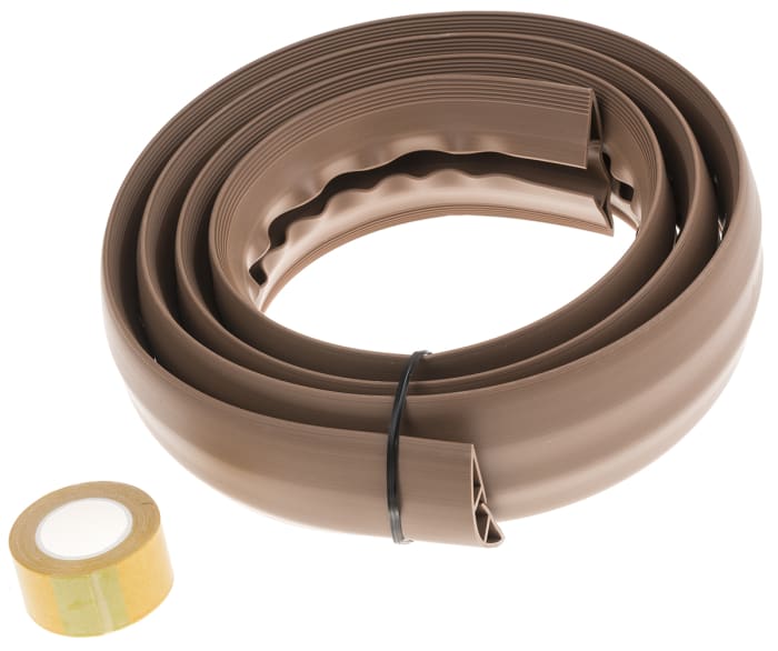 RS PRO 1.83m Brown Cable Cover in PVC, 14.8mm Inside dia.