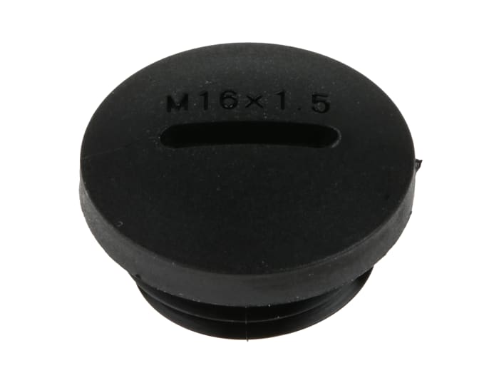 RS PRO Blanking Plug, M16, 15.7mm Hole Diameter, Nylon 66, 20mm Diameter, Threaded