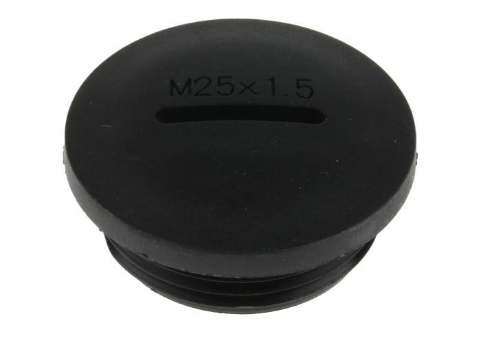 RS PRO Blanking Plug, M25, 24.7mm Hole Diameter, Nylon 66, 29.7mm Diameter, Threaded