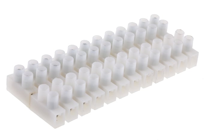 RS PRO Non-Fused Terminal Block, 12-Way, 2.5 → 20A, 14 AWG Wire, Screw Termination
