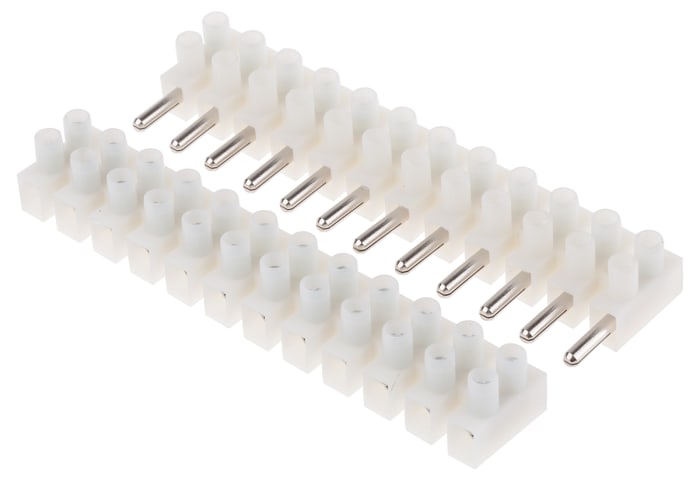 RS PRO Non-Fused Terminal Block, 12-Way, 3 → 24A, 12 AWG Wire, Screw Termination