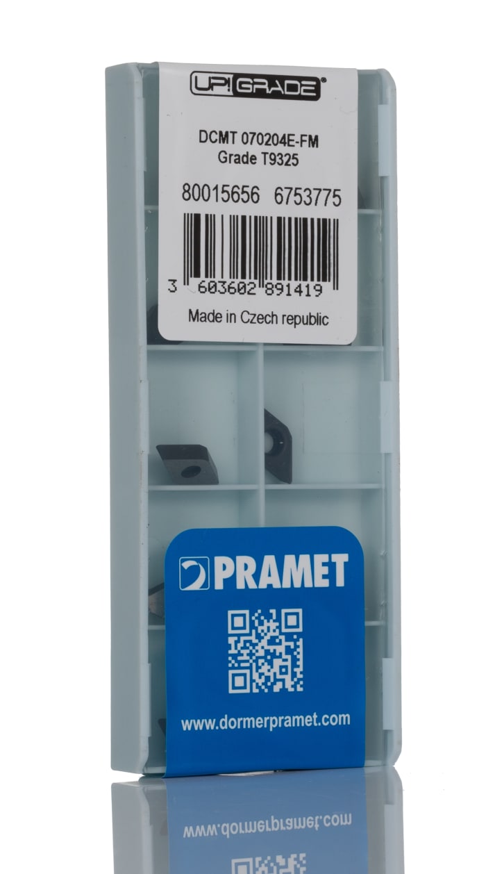 Pramet DCMT Series Lathe Insert for Use with SDNCN EXT, 2.38mm Height, 93° Approach, 7.8mm Length