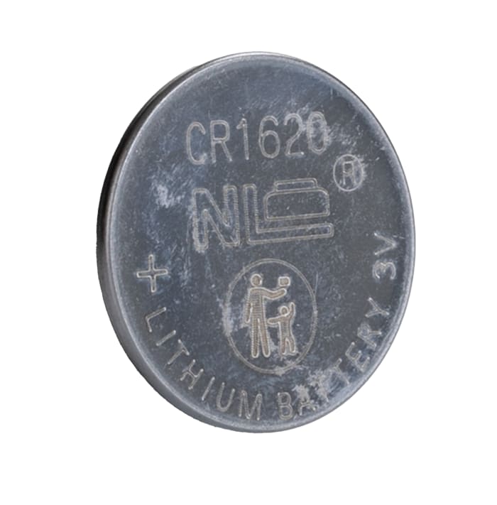 RS PRO RS PRO CR1620 Button Battery, 3V, 16mm Diameter 8660666