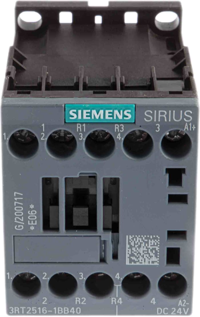 Siemens SIRIUS 3RT Size S00, 3RT25 Contactor, 24 V dc Coil, 4-Pole, 9 A, 4 kW, 2NO + 2NC, 400 V ac