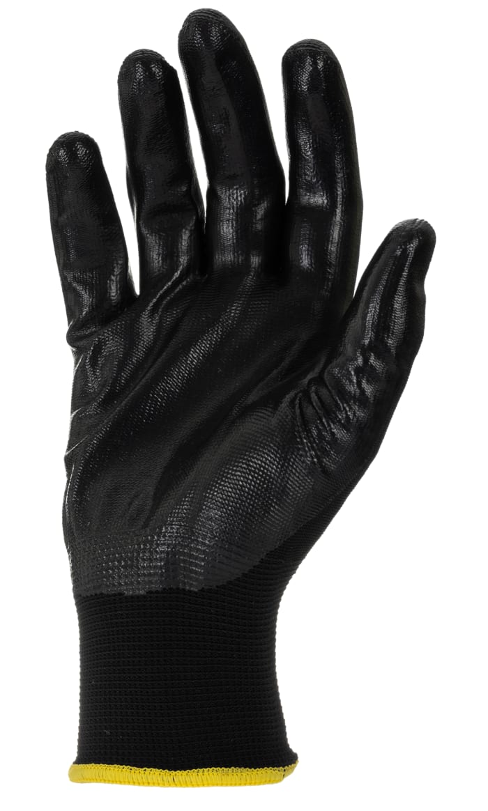 Black rubber mechanics gloves top