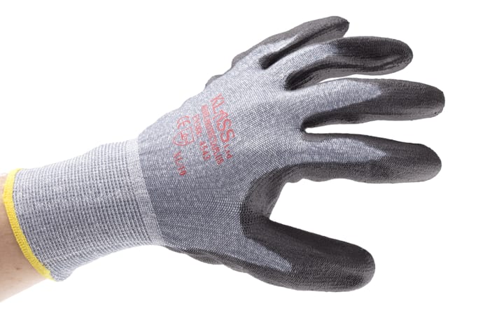 RS PRO Black Polyethylene Cut Resistant Work Gloves, Size 9, Large, Latex  Coating