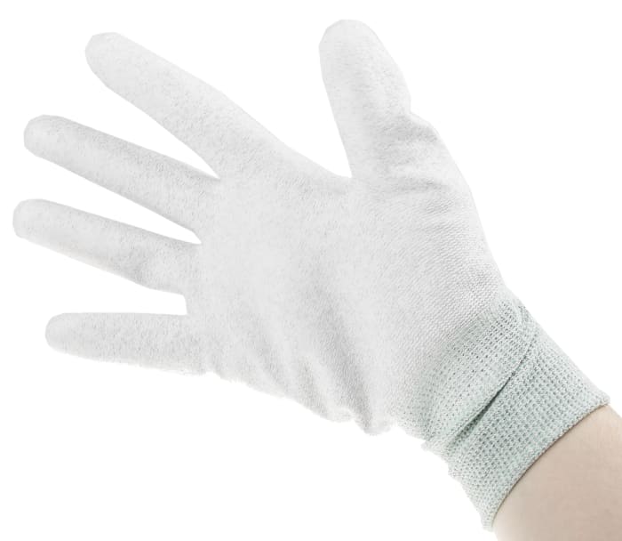 RS PRO RS PRO Grey Nylon AntiStatic AntiStatic Gloves, Size 8