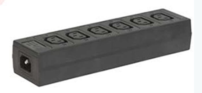 Schurter IEC C14 6 Gang Trailing Socket, Filtered, 250 V ac, Fused