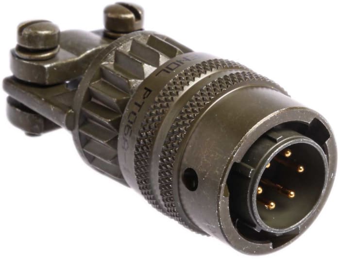 Amphenol Industrial, PT, Copper Alloy 6 Way Cable Mount MIL Spec Circular Connector PlugGreen, Pin Contacts,Shell Size