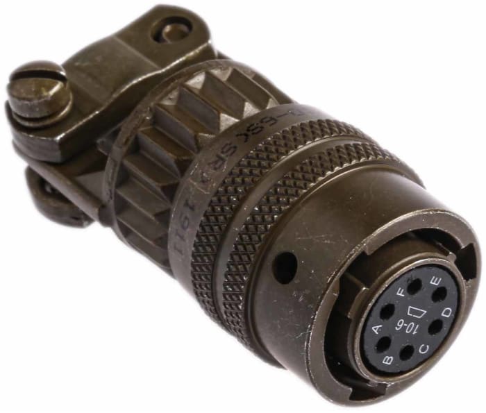 Amphenol Industrial, PT, Copper Alloy 6 Way Cable Mount MIL Spec Circular Connector PlugGreen, Socket Contacts,Shell