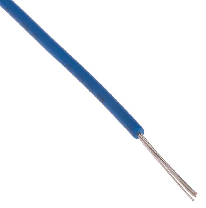 RS PRO Blue 0.08mm² Hook Up Wire, 28 AWG, 7/0.12 mm, 100m, MPPE Insulation
