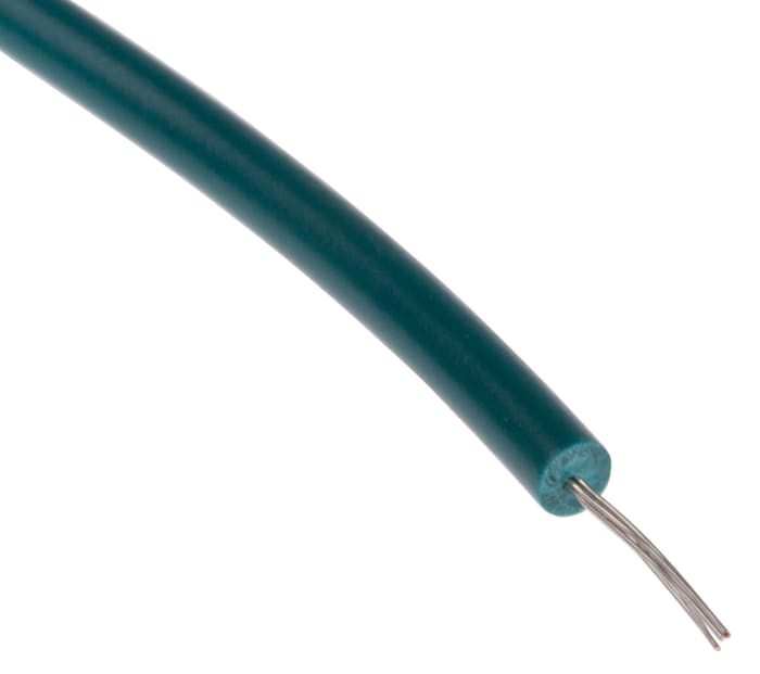 RS PRO Green 0.13 mm² Hook Up Wire, 26 AWG, 7/0.16 mm, 100m, PVC Insulation