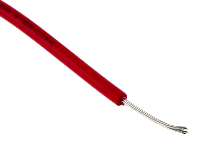 RS PRO Red 0.26mm² Hook Up Wire, 23 AWG, 3/0.07 mm, 100m, PVC Insulation