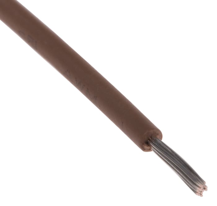 Fils de connexion RS PRO UL3239, 0,33 mm², Marron, 22 AWG, 100m, 6 kV c.c.