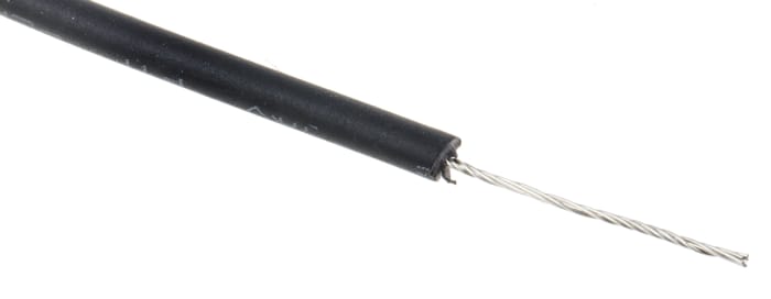 RS PRO Black 0.13 mm² Hook Up Wire, 26 AWG, 7/0.16 mm, 100m, XLPE Insulation