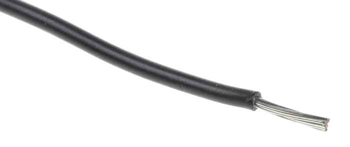 RS PRO UL1007 Series Black 0.08 mm² Hook Up Wire, 28 AWG, 7, 100 m, Polyvinyl Chloride