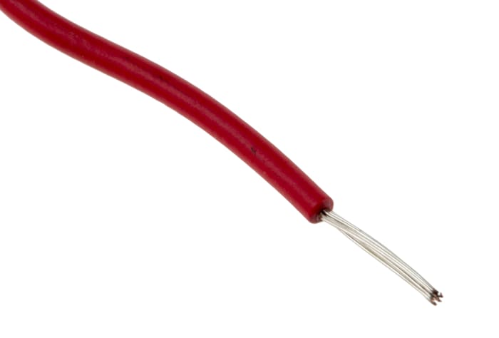 Zapojovací vodič plocha průřezu 0,08mm², prameny vodičů: 7/0,12 mm pramen vodičů, Červená, 300 V 100m 28 AWG RS PRO