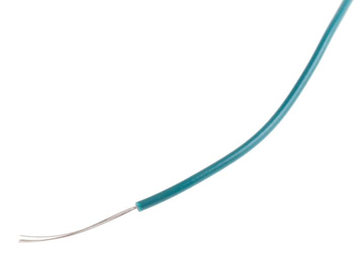 RS PRO Green 0.08 mm² Hook Up Wire, 28 AWG, 7/0.12 mm, 0.12 mm core strands, 100 m, Polyvinyl Chloride