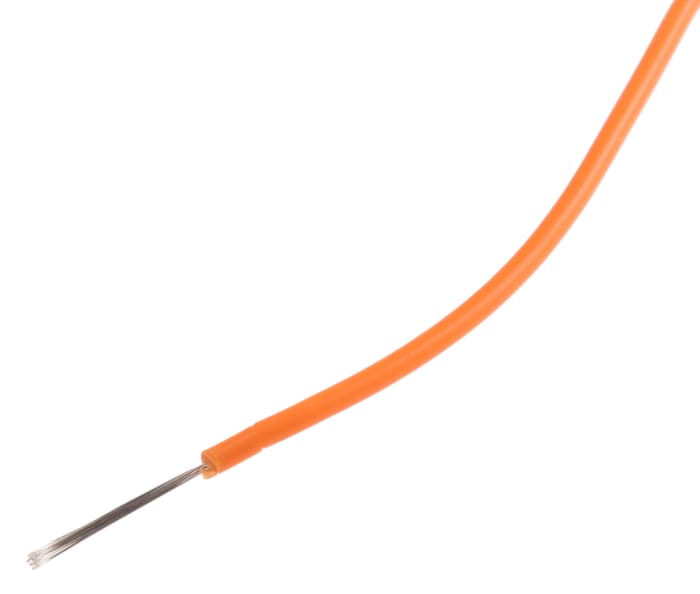 RS PRO Orange 0.08 mm² Hook Up Wire, 28 AWG, 7/0.12 mm, 100m, PVC Insulation