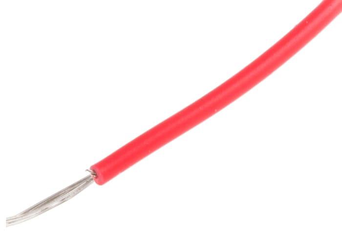 RS PRO Red 0.13mm² Hook Up Wire, 26 AWG, 7/0.16 mm, 100m, PVC Insulation