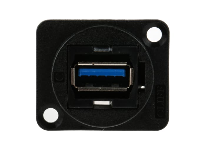 Konektor USB typ A, orientace těla: přímý, Zásuvka, Montáž do panelu XLR