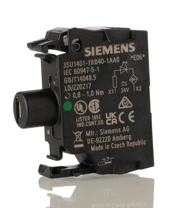Siemens SIRIUS ACT 3SU14 Series Light Block, 24V ac/dc, Green Light
