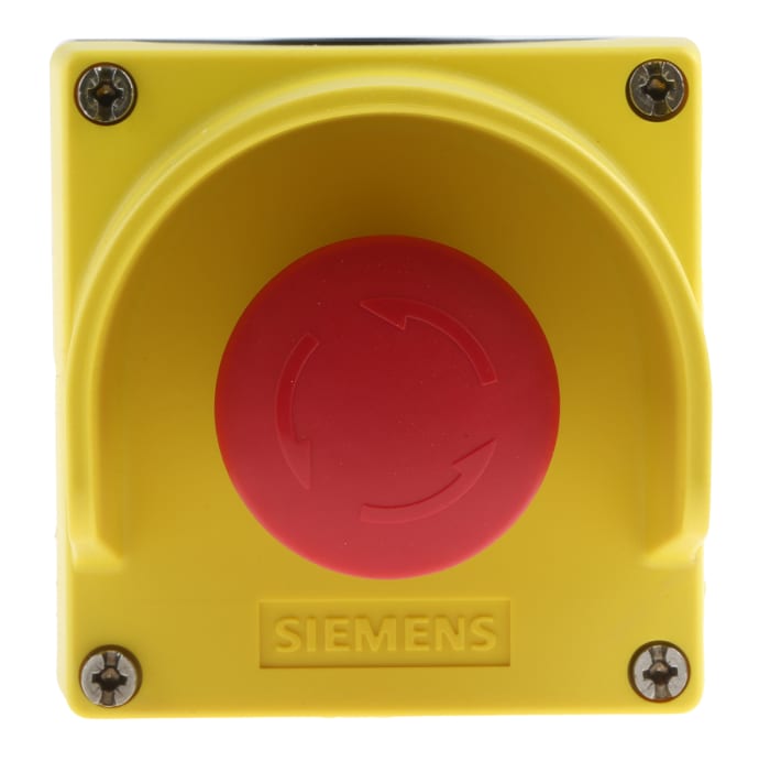 Siemens SIRIUS ACT 3SU18 Series Twist Release Emergency Stop Push Button, Surface Mount, 1NC, IP66, IP67, IP69